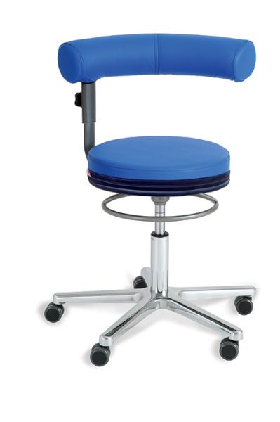 Erzieherstuhl Kunstleder, einfarbig, Lehne und Sitz höhenverstellbar, Lehne im Sitzen 360°